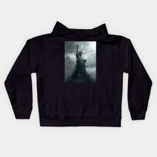 Statue of Liberty: America a Shambled Nation on a Dark Background Kids Hoodie